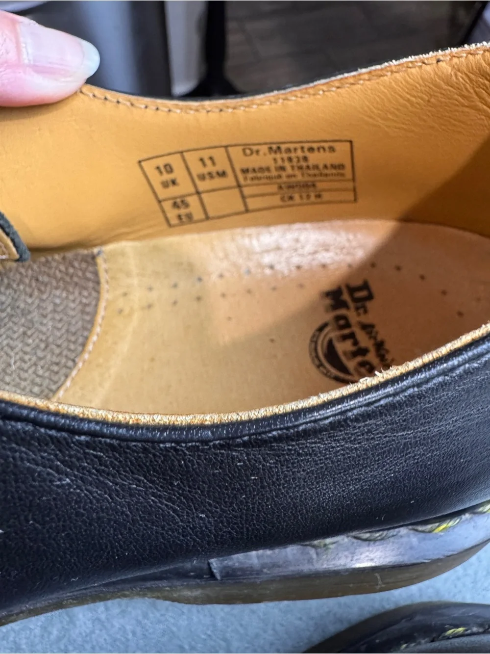 Dr. Martens Made in England 3 Eye Oxford Shoes Black Leather Men's US 11